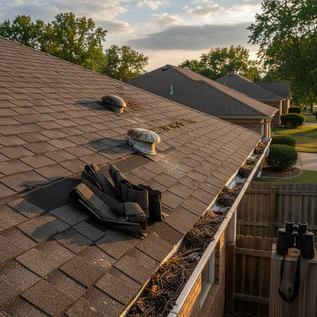 Fairborn residential roof inspection showing common roofing problems and damage