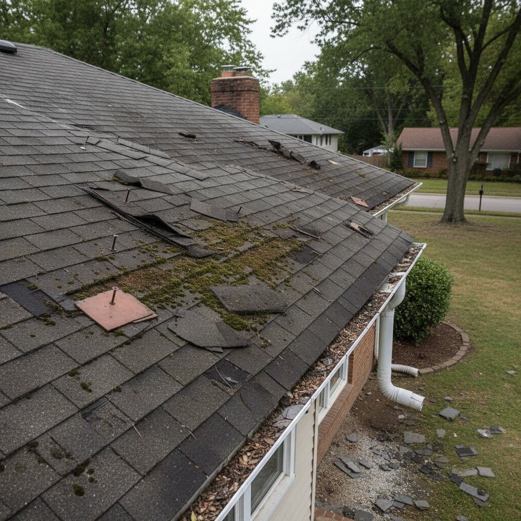 professional roofing inspection showing warning signs that indicate need for roofing services